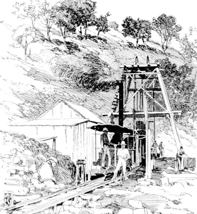 Adelong, NSW, - Gibraltar Mine c.1895 (Aust. Town & Country Journal, 7 Dec 1895, p29)