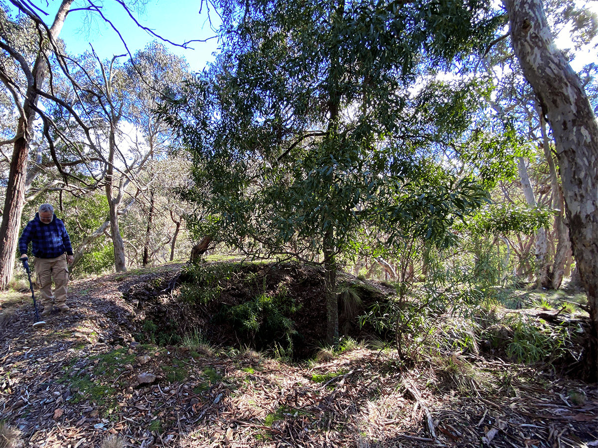 Ground photo of old mine workings confirmed by LiDAR